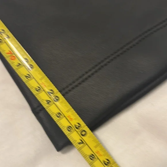 MARELLA Black pants high rise wide trousers vegan leather SZ XXL High Sheen soft